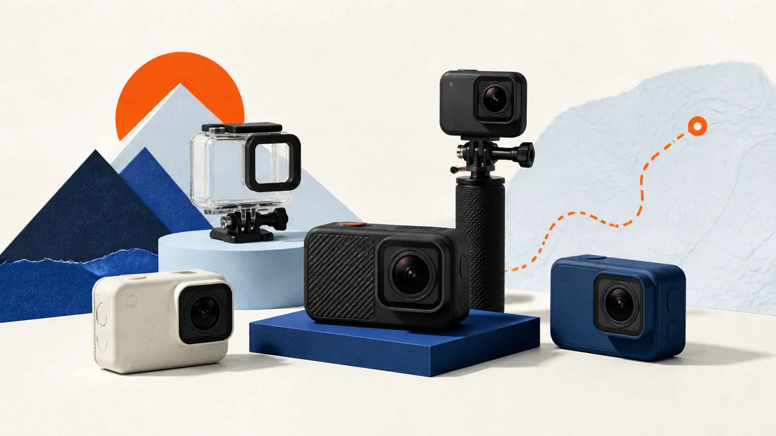 Illustrated overview for 7 Best Budget Action Cameras for 2026